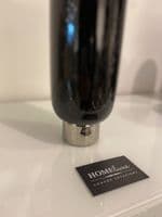 Carly Ceramic Pedestal Vase, Black Silver Base, Small